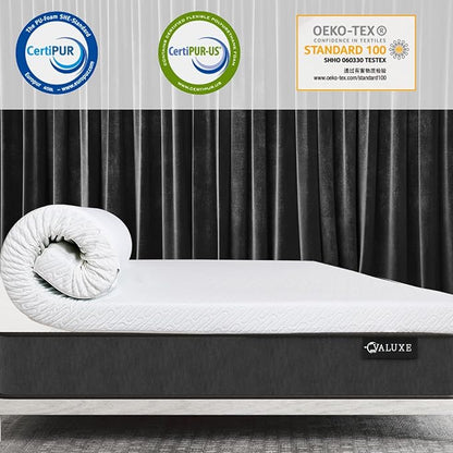 VALUXE 3 Inch Gel Memory Foam Mattress Topper California King Size High Density Cooling Pad Pressure Relief Bed Topper (with Removable & Washable Bamboo Cover)