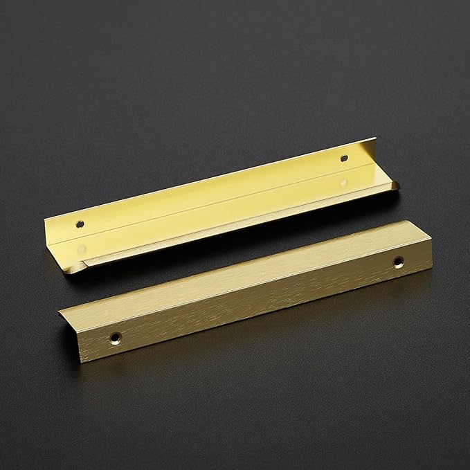 Ravinte Hardware 30 Pack Gold Cabinet Handles, 7.8 Inch (200mm) Finger Edge Pulls, 6-1/4 Inch Hole Center, Finger Pulls for Cabinets