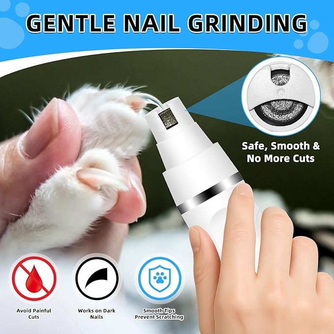 Guinea Pig & Rabbit Grooming Kit 2 in 1 – Cordless Hair Clipper & Nail Grinder for Small Animals– Low-Noise Rechargeable Nail Clippers Electric-Mewly Pet