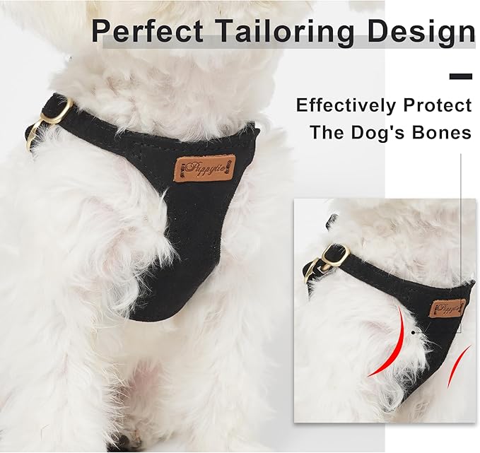 Puppytie No Pull Small Dog Harness with Multifunction Dog Leash,Lightweight Soft Adjustable No Choke Escape Proof Pet Harness Vest Pet Harness Vest,Black,S-Mewly Pet