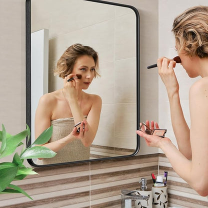 Sweetcrispy 22x30 Inch Black Bathroom Mirrors for Wall, Bathroom Mirrors for Over Sink, Rectangle Wall Decor for Entryway, Bedroom, Vanity