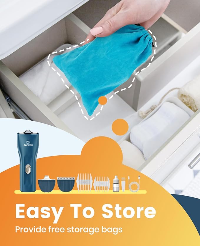 oneisall Quiet Pet Clippers, Cat Clippers for Matted Hair, Cordless Cat Hair Trimmer for Paw, Waterproof Pet Trimmers for Cats, Pet Shaver for Dogs and Cats-Mewly Pet