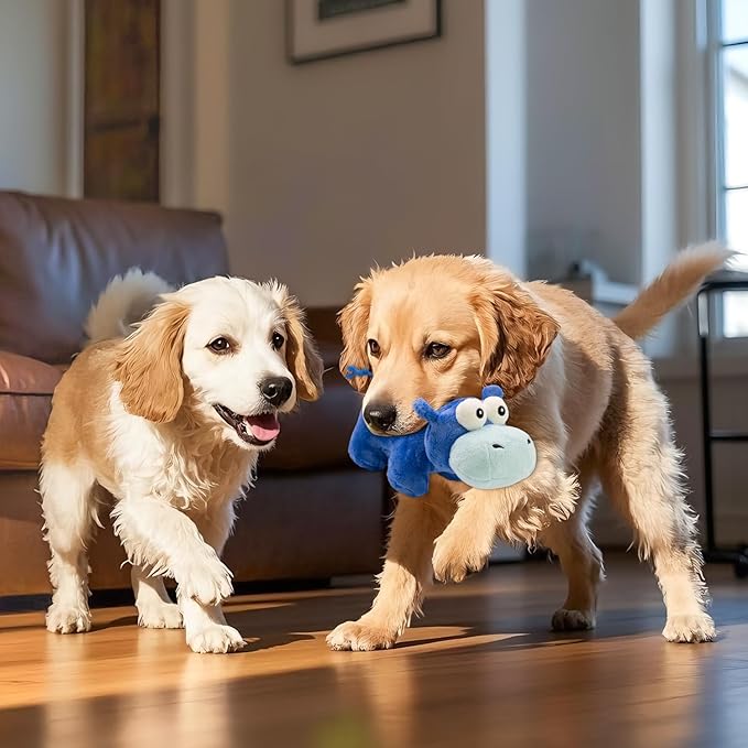 Squeaky Dog Toy Cute Plush Dog Toys Safe Puppy Teething Chewing for Small, Medium, and Large Breed Stuffed Hours of Fun 𝐂𝐮𝐝𝐝𝐥𝐞 𝐁𝐮𝐝𝐝𝐲 𝐟𝐨𝐫 pups-Hippo-Mewly Pet