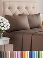 Twin 4 Piece Sheet Set - Comfy Breathable & Cooling - Ultra Soft Hotel Luxury Bedding Set with 8-16 Inch Deep Pockets - 1 Flat & 1 Fitted Sheet & 2 Pillowcases - Cozy, Wrinkle Free & Easy Care - Brown