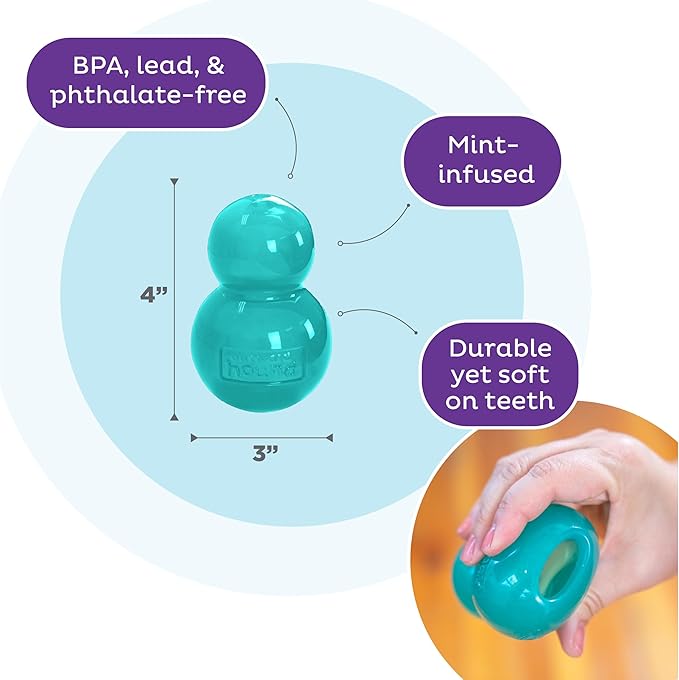 Outward Hound by Planet Dog Double-Tuff Interactive Treat-Dispensing Dog Toy, Medium, Blue-Mewly Pet