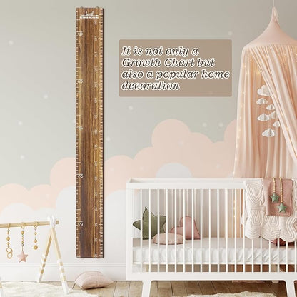 Eersida Growth Chart for Wall Kids Height Growth Chart Wooden Ruler Nursery Wall Decor Boys Girls Height Measurement Loved Beyond Measure for Room Hanging Decor(Novel Style)