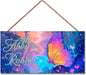 Personalized Sign Butterfly Sign for Girls Room, Motivational Hanging Plaque Sign Room Wall Art Decor, Alien Ship Nursery Decor for Boys Room Kids Room Classroom Décor