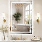 20x30 LED Mirror for Bathroom with Front and Backlit Light Up Digital Mirrors for Wall,Anti Fog,Stepless Dimmable,Tempered Silver Glass Smart Vanity Mirror for Bathroom