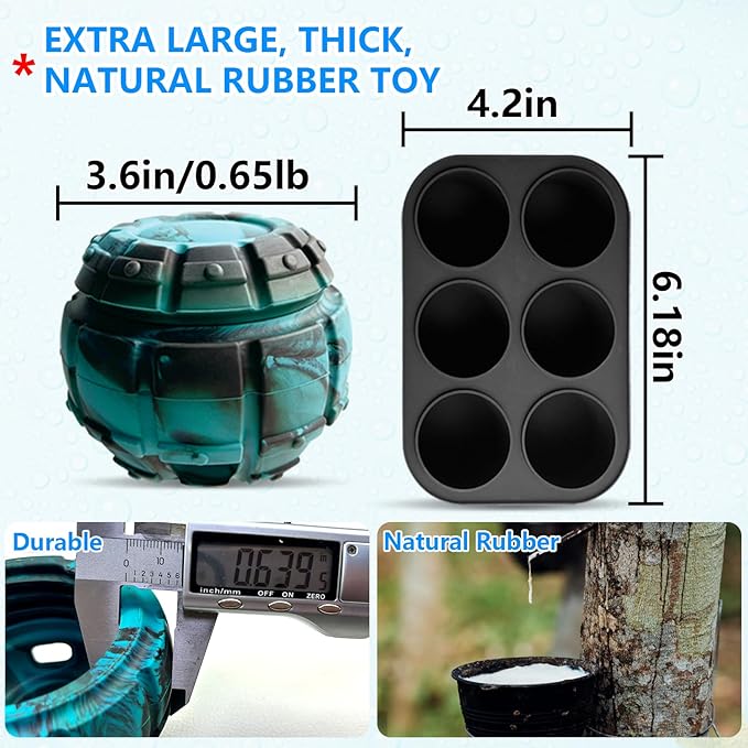 Yipetor Frozen Treat Dispensing Dog Toy - Large Chew Toy, Freezable Fillable Rubber, Reduces Anxiety, Easy to Clean, Interactive Puzzle (Medium)-Mewly Pet