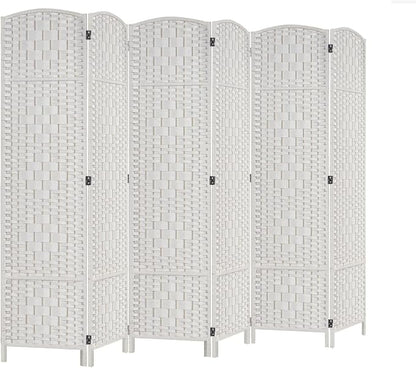 Rose Home Fashion 6 ft Tall Room Divider, Room Dividers and Folding Privacy Screens, 15.7in Privacy Screen 6 Panel Partition Temporary Wall Separation for Private, White