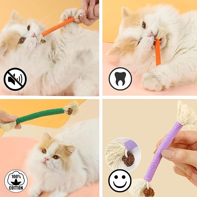 Cat Toys 21Pack Silvervine Chew Stick Kitten Treat Catnip Toy Kitty Natural Stuff Catnip for Cleaning Teeth Indoor Dental Snack Interactive-Mewly Pet