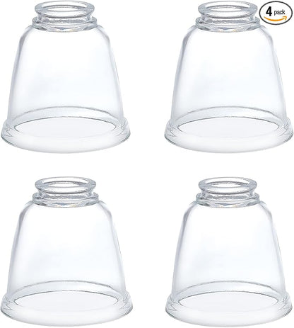 Aspen Creative 23127-4 Contemporary Clear Ceiling Fan Replacement Glass Shade, 2-1/8" Fitter, 4-5/8" Diameter x 4-1/2" Height, Clear, 4 Pack