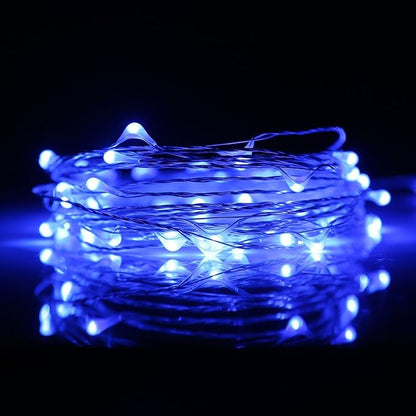 Ehome Fairy Lights, USB Operated Fairy Light Plug in 33ft 100 Led Waterproof String Lights Copper Wire Decorative String Light for Bedroom Indoor Christmas Wedding Party Patio Window (Blue)
