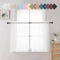 Aiyufneg White Sheer Curtains 36 inch Length Kitchen Tiers Short Voile Curtains/Drapes Solid Sheers Cafe Curtains Voile Bathroom Small Half Window Curtains 2 Panels Set, Rod Pocket, 40" Wx36 L
