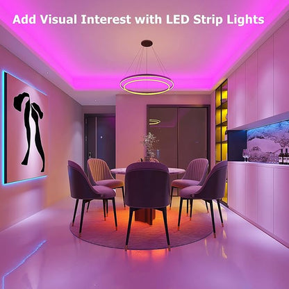 ZOZOO 100ft Led Lights for Bedroom(2 Rolls of 50ft), Smart RGB Led Strip Lights with 44-Key Remote & APP Control Music Sync with Color Changing for Home Party Festival Decoration