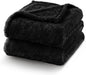 Exclusivo Mezcla Plush Fuzzy Fleece Bed Blanket Twin Size, Super Soft, Fluffy and Warm Blankets, Suitable for All Seasons (Black, 90x66 Inches)