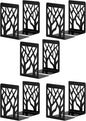 Book Ends, Bookends, Bookends for Shelves, Bookend, Book Ends for Heavy Books, Black Metal Book Shelf Holder Home Decorative, Book Stoppers for Shelves, Bookend Supports 5 Pair