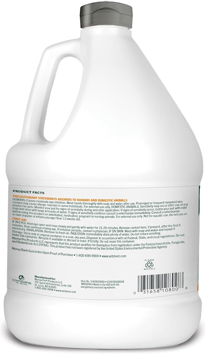 Vet’s Best Flea and Tick Home Spray – Plant-Based Flea and Tick Treatment for Dogs and Indoor Use – Natural Essential Oil Spray for Flea Control in The Home – Made in USA – 96 oz Refill-Mewly Pet