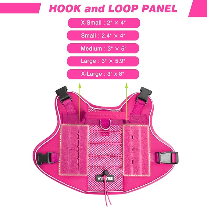 WINSEE Service Dog in Training Mesh Harness with 10 Pet Patches, Soft Air Mesh Breathable Tactical Dog Molle Vest, Reflective Military Pet Vest for Walking Hiking for Medium Dogs-Mewly Pet