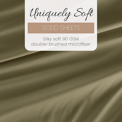 Linen Market Double-Brushed Microfiber Twin Sheet Set 3 Piece – Oeko-TEX Certified Ultra Soft & Wrinkle-Free - 16" Deep Pocket Sheets - Easy Care Twin Size - Sage