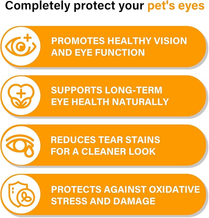 Eye Supplements for Dogs - Vision Support Soft Chews with Lutein, DHA & Vitamin C | 120ct Salmon Flavor Tear Stain Chews | Cataract & Dry Eye Relief Supplement (120 Ct, Salmon)-Mewly Pet