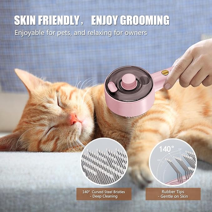 Cloud Care Cat Brush for Indoor Cat Steam Brush for Shedding Spritz Defur Comb for Cats Dogs Steam Brushes for Long Short Hair Cats Dogs Pet Steam Brushes for Massage Grooming Self-Cleaning-Mewly Pet