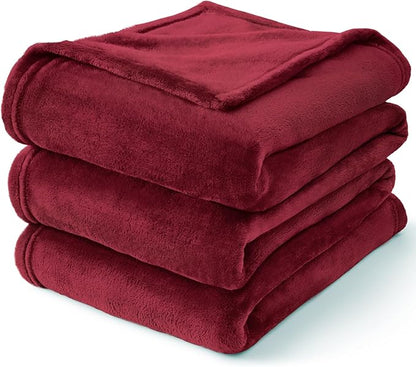 BEDELITE Fleece Blanket Twin Size Burgundy Throw Blankets for Couch & Bed, Luxury Plush Cozy Fuzzy Blanket 60x80 inches, Super Soft Warm Lightweight Throw Blanket for Travel Camping