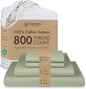 Threadmill Luxury 800 Thread Count Full Size 100% Cotton Sheets - Sage Green Sateen Weave Bed-Sheets, Better Than Egyptian Cotton, 4 Pc Solid Bed Set, Fits 16" Deep Pocket
