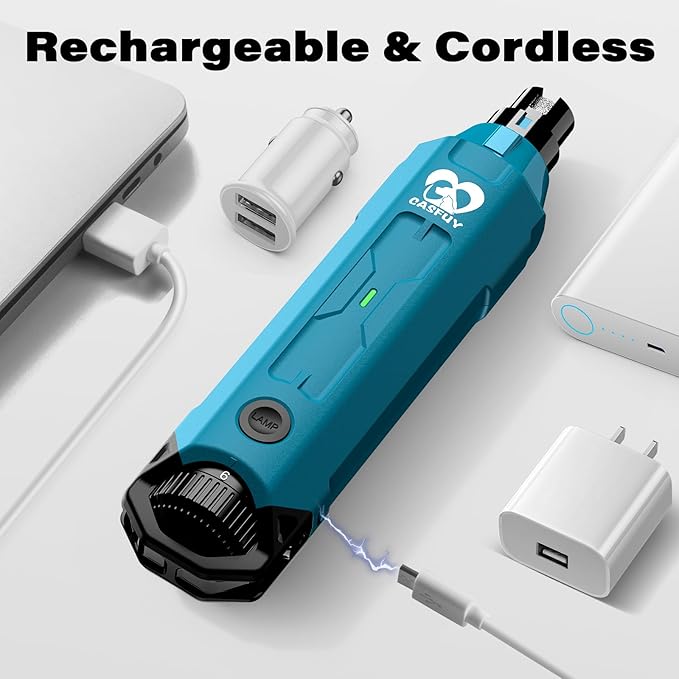 Casfuy 6-Speed Dog Nail Grinder - Newest Enhanced Pet Nail Grinder Super Quiet Rechargeable Electric Dog Nail Trimmer Painless Paws Grooming & Smoothing Tool for Large Medium Small Dogs (Bright Blue)-Mewly Pet