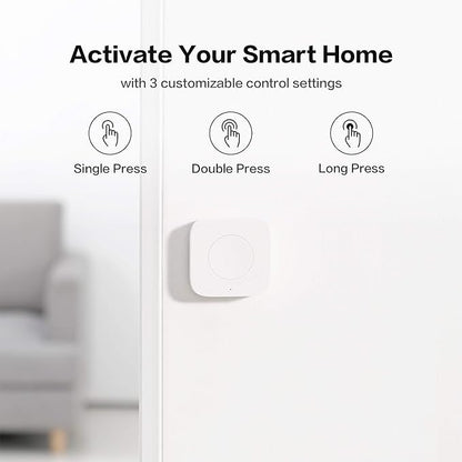 Aqara Zigbee Wireless Mini Switch,Compatible with Apple HomeKit,Google Home,Alexa,Requires Aqara Hub,Versatile 3-Way Control Button for Smart Home Devices,Works with IFTTT