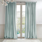 Lazzzy Velvet Blackout Curtains Thermal Insulated Room Window Drapes Super Soft Luxury Curtains for Living Room Bedroom Rod Pocket 2 Panels, Misty Blue, 52" W x 72" L
