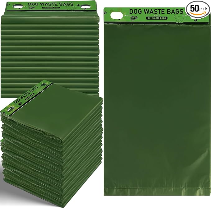 Ireer 5000 Pcs 50 Counts 5000 Pcs Header Bag Bulk Dog Pet Waste Bags Poop Easy Single Pull for Poop Dog Waste Station Fit Hang Hole Dispenser Home Outdoor (Green)-Mewly Pet