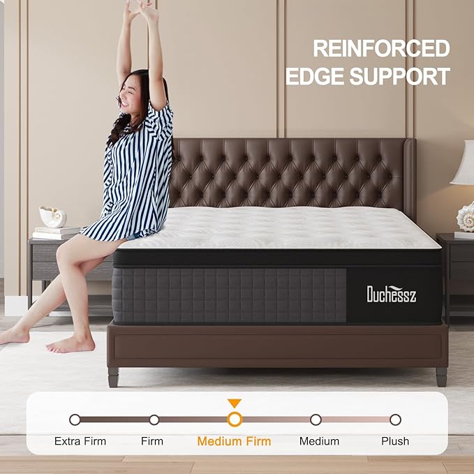 Queen Mattress, 14 Inch Hybrid Mattresses Eurotop with Gel Memory Foam,Motion Isolation Individually Wrapped Pocket Coils Breathable Comfort Soft Pressure Relief 100 Night Trial