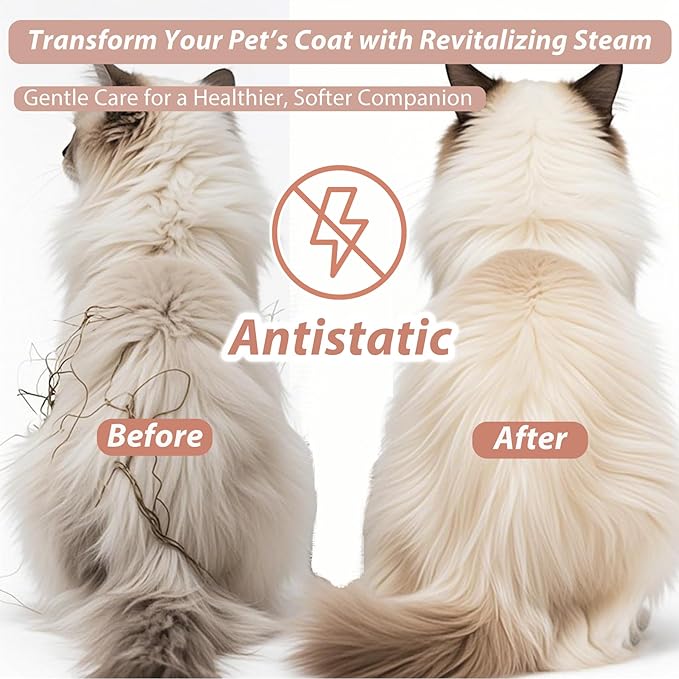 4 in 1 Cat Steam Brush Rechargeable Anti-Static Pet Spray Hair Removal Comb for Shedding and Grooming Multi-functional Pet Massage Brushes for Cats Dogs Small Animals-Mewly Pet