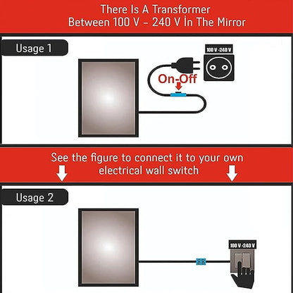 Asymmetrical Bathroom LED Mirror, Modern Irregular Shape Wall Mirror with LED Lights, Frameless Aesthetic Backlit LED Illimunated Vanity Mirror (25" x 13" inc)
