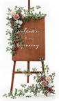 Ling's moment 2pcs Wedding Flowers Garland Artificial Floral Swag Arch Decorations Greenery Arrangements Dusty Rose Mauve Ceremony Reception Garden Easel Wall Entryway Outdoor Board(NOT Include Sign)