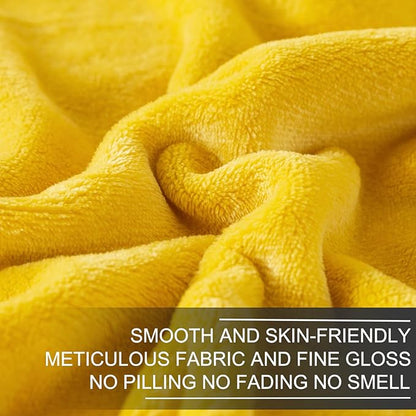 Fleece Blankets for All Season - Premium Lightweight Anti-Static Throw for Twin/Twin XL Size Bed Extra Long Soft Brush Fabric Warm Sofa Thermal Blanket 66" x 90"(Yellow)
