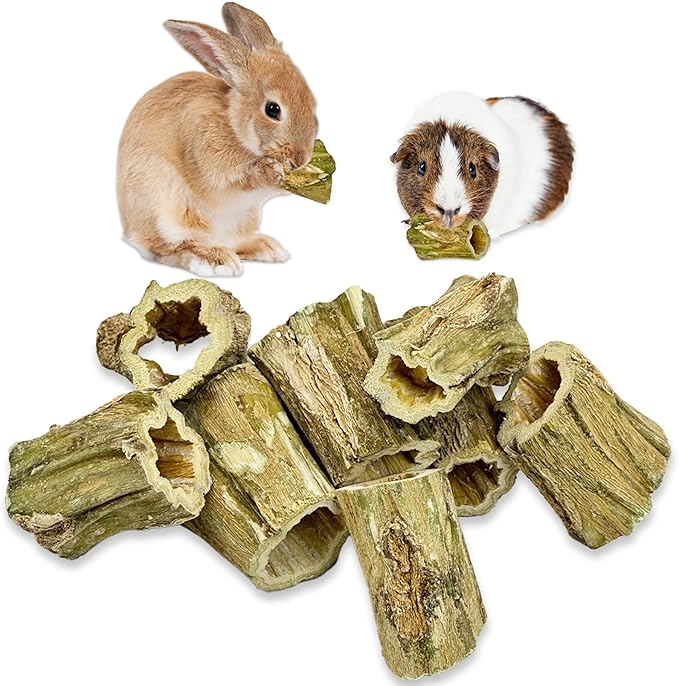 Fhiny Rabbit Chew Toys, 8 PCS 2" Natural Papaya Wood Chew Sticks Guinea Pig Treats for Dental Care Bunny Treats for Rabbits Small Pet Molar Snacks for Bunny Guinea Pig Chinchilla Hamster Gerbil-Mewly Pet