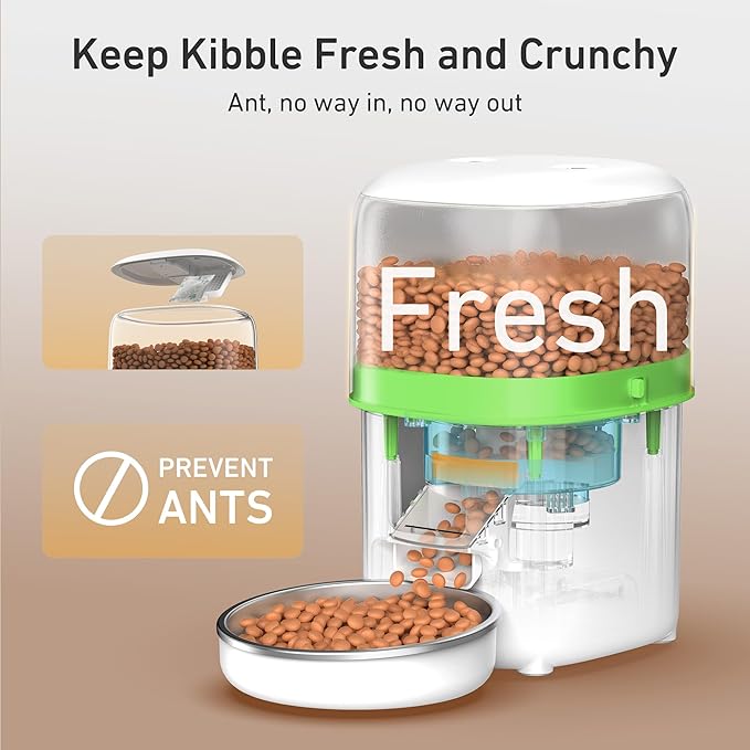 Automatic Cat Feeder - 2L Cat Food Dispenser, Timed Auto Pet Feeder with 180-day Battery Life, 1-6 Meals Per Day, 1-16 Portion, Desiccant Bag Keeps Dry Food Fresh, Also for Small Dogs-Mewly Pet