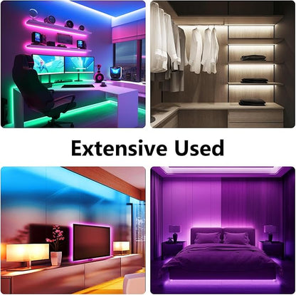 phopollo COB LED Strip Lights, Multi-Color 576 LEDs/m High Density Flexible 24V Led Lights with RF & App Control, LED Lights for Bedroom, Kitchen, Cabinet Lighting-16.4ft