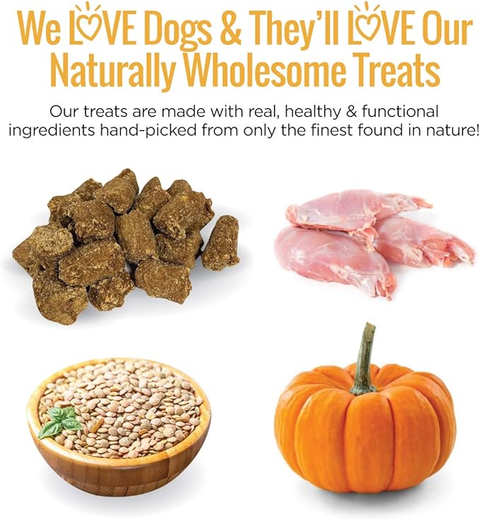 Smart Cookie All Natural Dog Treats - Rabbit & Pumpkin - Training Treats for Dogs & Puppies with Allergies, Sensitive Stomachs - Soft Dog Treats, Grain Free, Chewy, Human-Grade, Made in USA - 5oz Bag-Mewly Pet