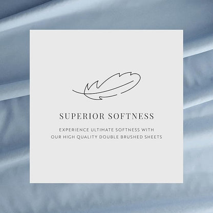 Linen Market Double-Brushed Microfiber Twin XL Sheet Set 3 Piece – Oeko-TEX Certified Ultra Soft & Wrinkle-Free - 16" Deep Pocket Sheets - Easy Care Twin XL Size - Light Blue