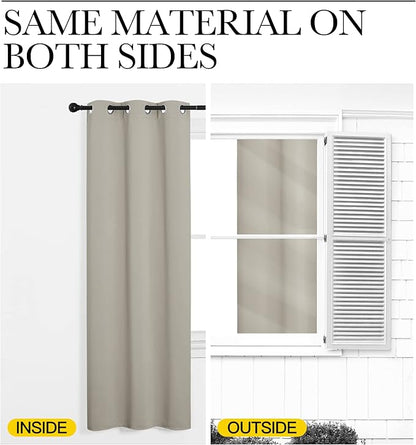 NICETOWN Noise Reducing Room Dividers Curtains Screens Partition Panels, Wide Width Grommet Top Divider for Living, Bedroom, Baby Room (One Pack, 7ft Tall x 15ft Wide, Natural)