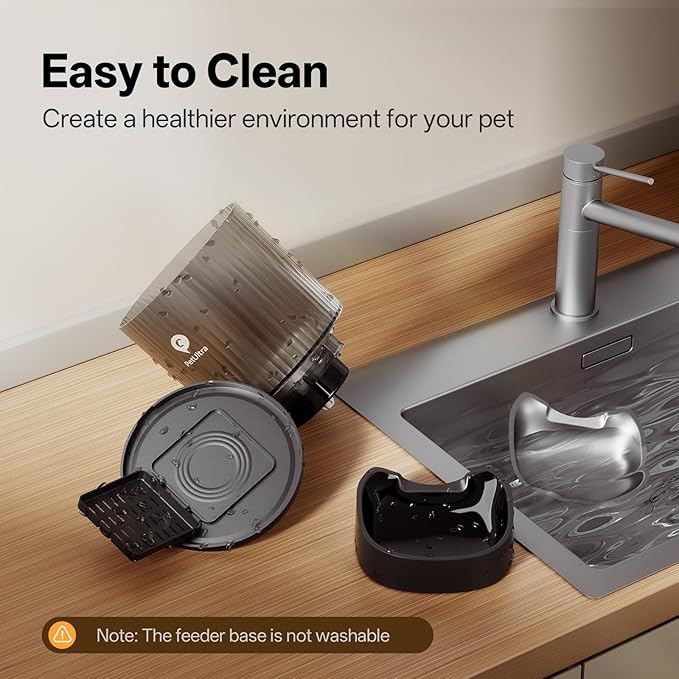 Automatic Cat Feeder WiFi- 5Ghz Cat Food Dispenser with APP Remote Control- Auto Pet Feeder for Small Dog Indoor- Easy to Set Up and Clean- Dual Power with Desiccant Bag& Stainless Steel-Mewly Pet