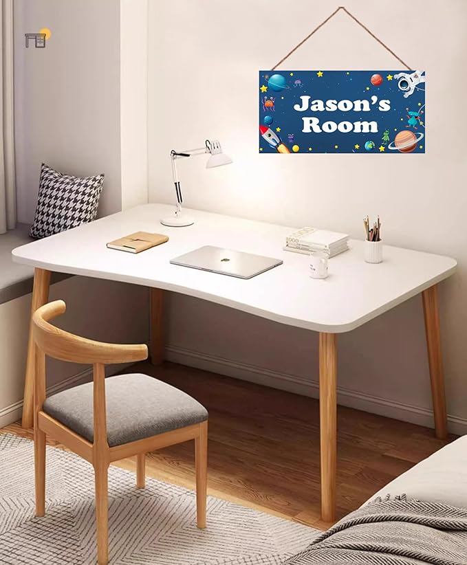 Personalized Signs Stars Rocket Sign For Boys Room Alien Wall Art Decoration Exquisite Decorative Signs Custom Name for Kids Room Wall Art Decor Outer Space Themed Nursery Decor For Girls Bedroom
