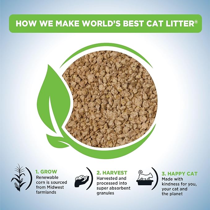 WORLD'S BEST CAT LITTER Poop Fighter Maximum Odor Defense, 32-Pounds - Natural Ingredients, Quick Clumping, Flushable, 99% Dust Free & Made in USA - Long-Lasting Odor Control & Easy Scooping-Mewly Pet