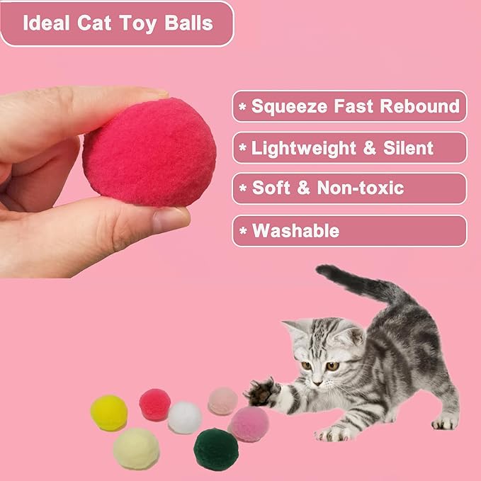 42pcs Interactive Cat Toys Kit - Multi-Activity Kitten Toy Set with Collapsible Tunnel, Feather Wand & Bell, Cat Balls Toys - Indoor Play Enrichment Supplies for Adult Cats & Kittens-Mewly Pet