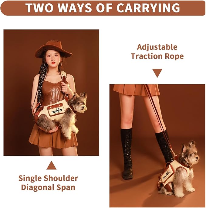 Dog Lift Harness Dog Carrier VES Harness Adjustable Leash with Small Puppy Treat Bag,Fits Most Cars,L-Mewly Pet