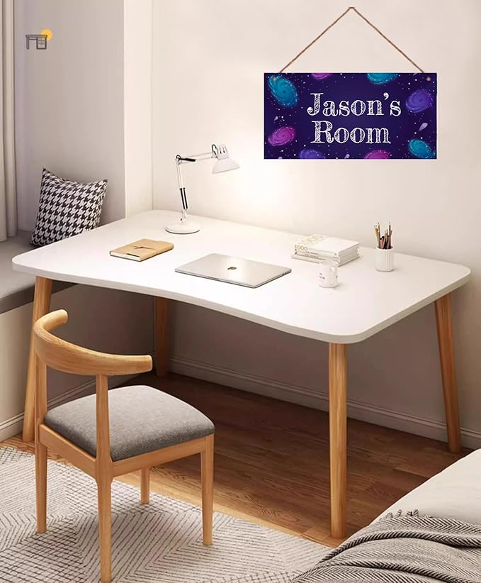 Personalized Galaxy Sign Custom Name Universe Wall Art Decoration Exquisite Decorative Signs for Kids Room Door Decor Outer Space Themed Nursery Decor For Boys Room Girls Bedroom