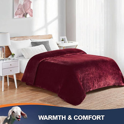 Walensee Fleece Blanket Plush Throw Fuzzy Lightweight (Twin Size 60x80 Burgundy Red) Super Soft Microfiber Flannel Blankets for Couch, Bed, Sofa Ultra Luxurious Warm and Cozy for All Seasons
